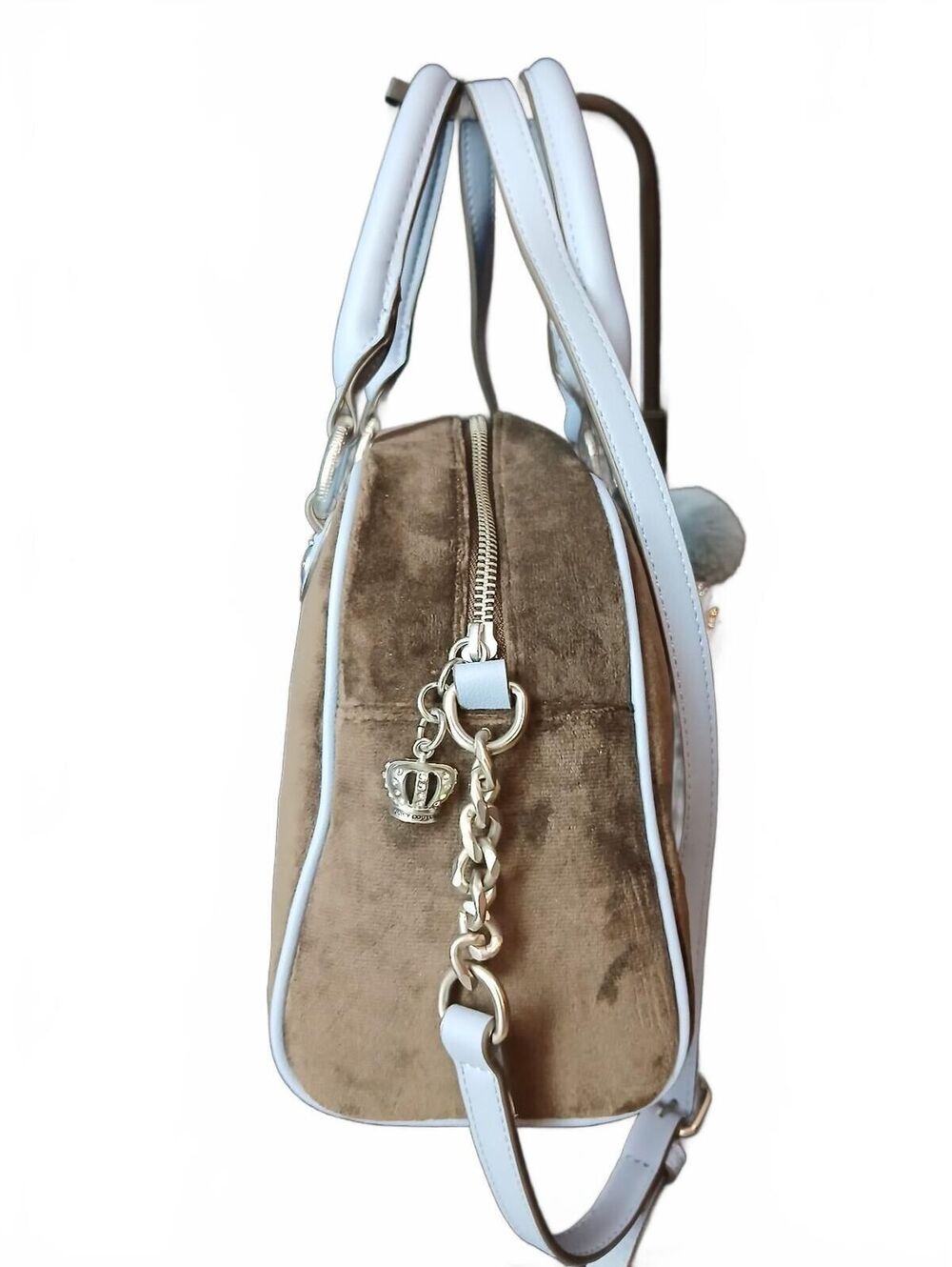 Juicy Couture New Love Chapter Scottie Dog Satchel Brown Blue NWT Chocolate - Picture 5 of 9
